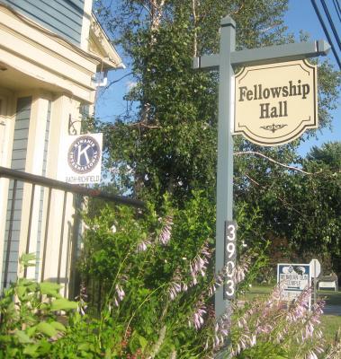The Fellowship hall sign in Richfield Ohio