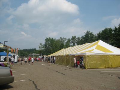 The big yellow and white tent at community day.