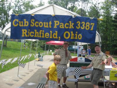 pack 3387 Cub Scout tent and display at community day